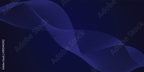 Abstract glowing wave lines on dark blue background. Dynamic wave pattern.EPS 10