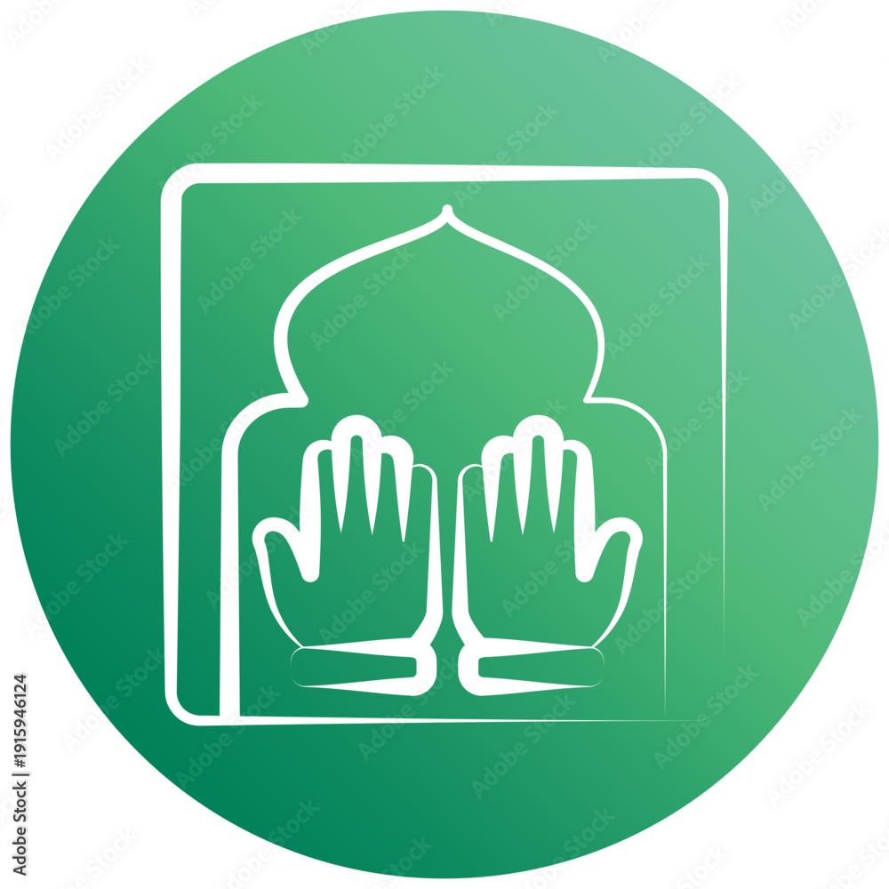Obraz premium Dua Prayer Gradient Hand Drawn Icon, Mini Illustration For Modern Concept, Print, Ui, Ux Kit, Web And App Development. Vector Related To Ramadan, Eid Al-Fitr, Eid Al-Adha And More