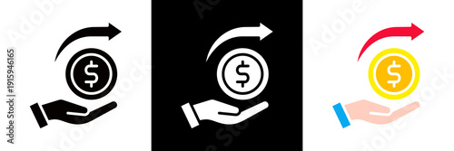 Expense Icon Set Glyph vector Illustration 