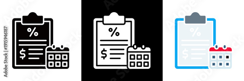 Tax Icon Set Glyph vector Illustration 