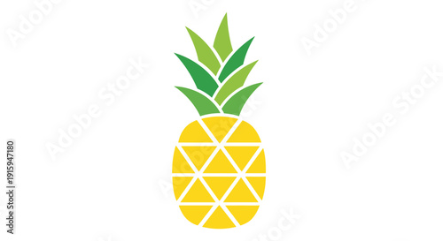 Stylized geometric pineapple fruit illustration with vibrant colors.