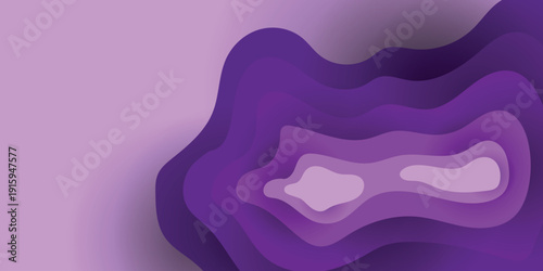 Paper cut background - purple abstract wave shapes - Trendy 3D design
