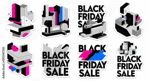 Black Friday Sale Abstract Geometric Shapes and Typography