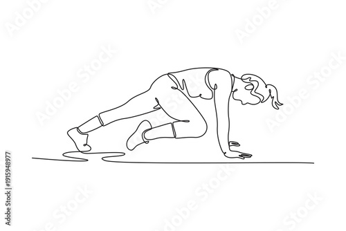 HIIT (High-Intensity Interval Training). Fitness Activity concept. Single line draw design. Vector graphic illustration