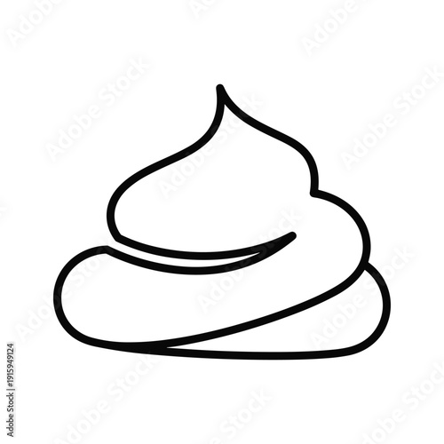 Simple black line drawing of a pile of poop