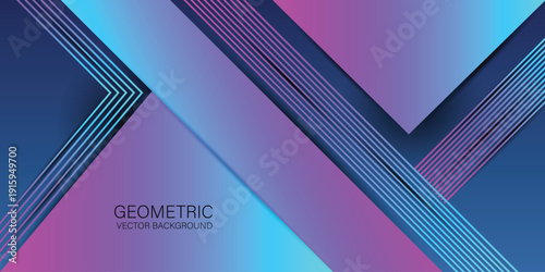 Geometric background with colorful gradient square overlapping shapes and modern design elements