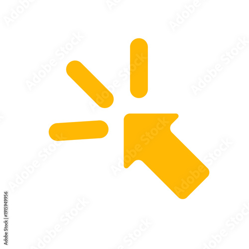 Yellow arrow sign, object pointer