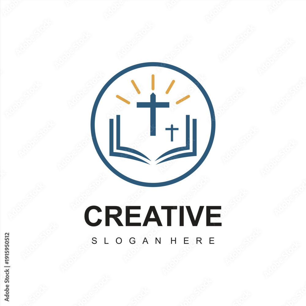 Obraz premium Church logo icon design illustration