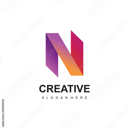Free Download Creative and modern N letter logo design. N. N Logo Design, Initial N Logo template - GFXLoad