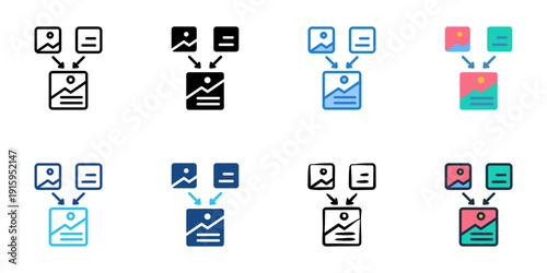 Image Synthesis icons set multiple style collection. Editable stroke 
