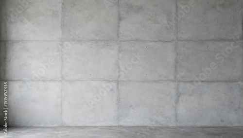 Minimalist gray concrete block wall and floor create a simple interior