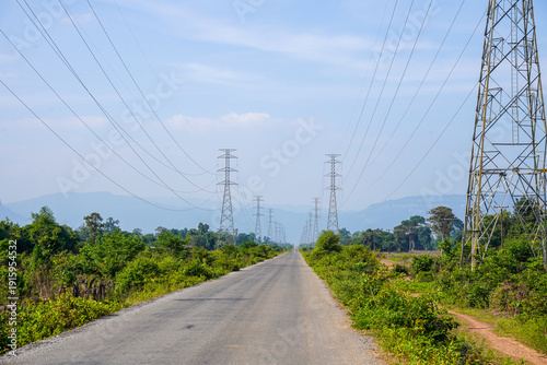 Empty Rural Road Through Countryside on Thakhek Loop, Laos