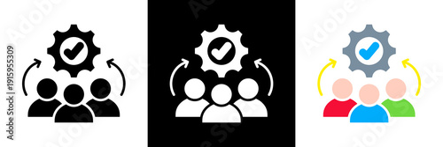 Team Collaboration Icon Set Glyph vector Illustration 