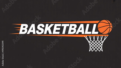 Modern basketball logo with hoop and ball graphic design
