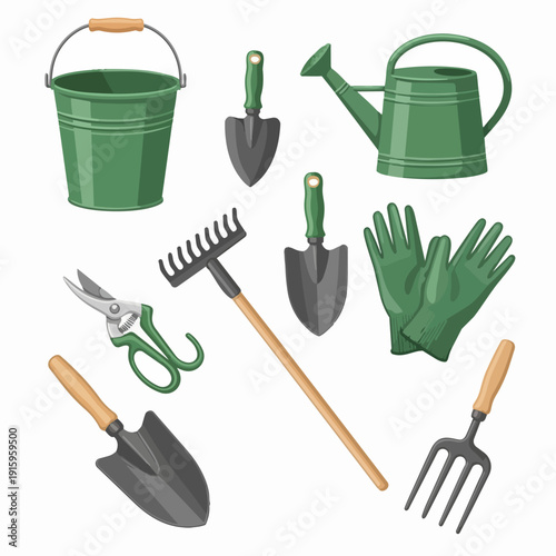 Gardening Tools Collection Illustration.