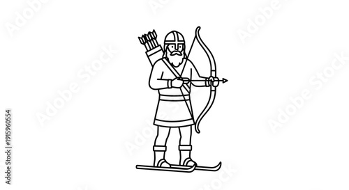 Viking Archer on Skis