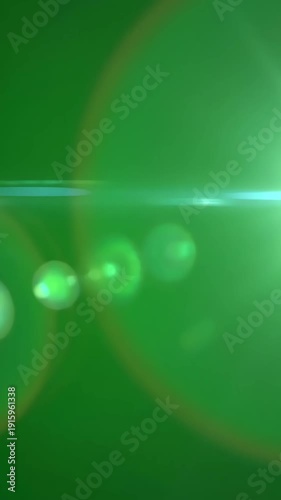 Green Screen halo light flares abstract background scene 4 with distortion, overlay, glitch, static noise, scan lines on black background, 4k animated video loop