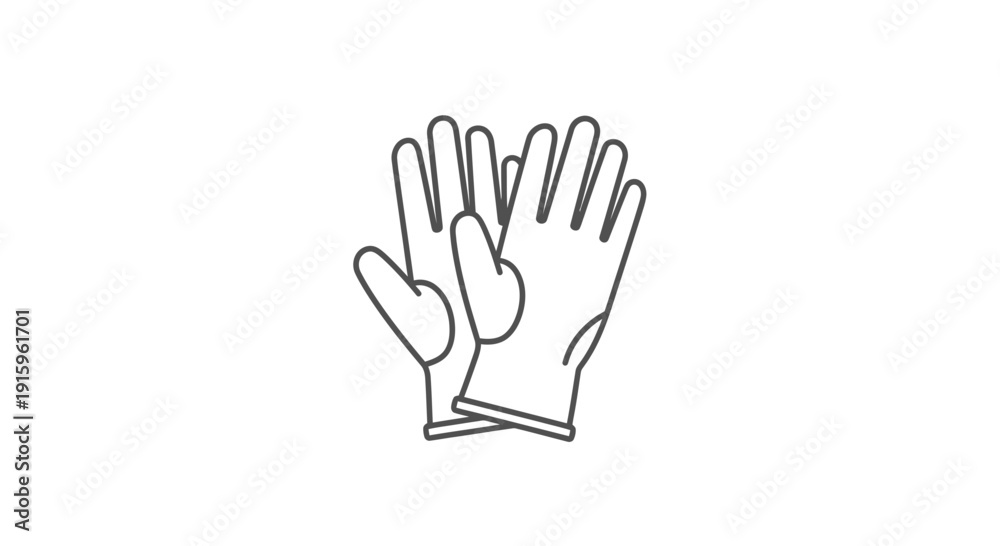 Fototapeta premium Protective Gloves Icon Vector Illustration