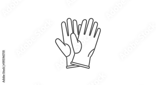 Protective Gloves Icon Vector Illustration