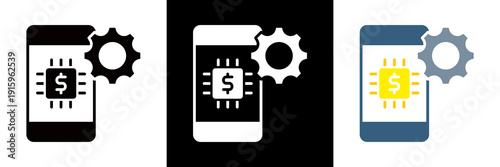 Fintech Icon Set Glyph vector Illustration 