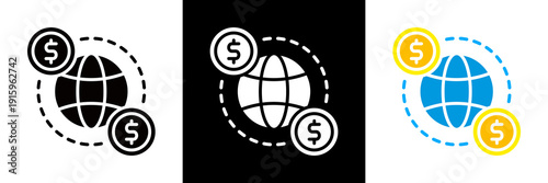 Globalization Icon Set Glyph vector Illustration 