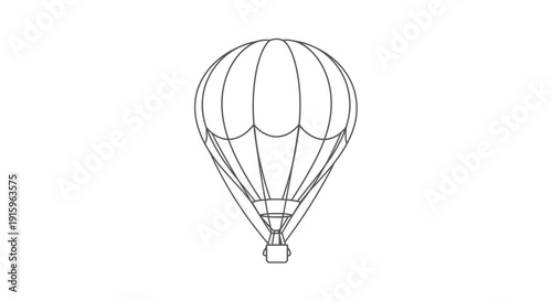 Outline Hot Air Balloon Illustration