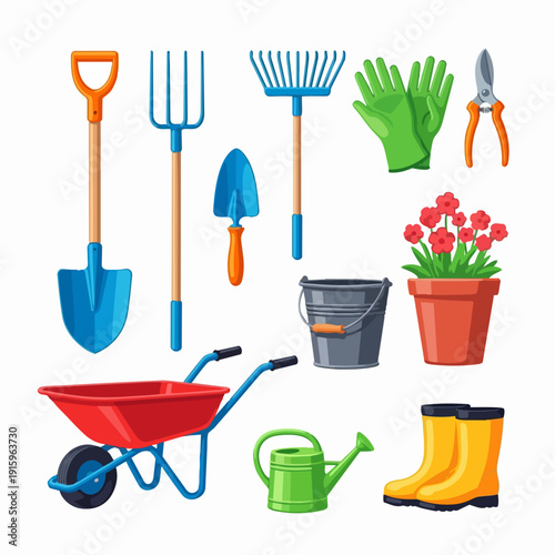 Gardening Tools and Equipment Collection for Outdoor Activities.