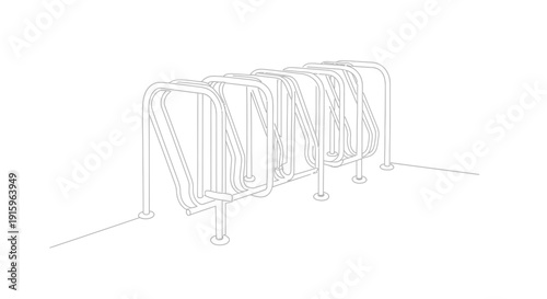 Modern Metal Bicycle Rack for Urban Outdoor Parking