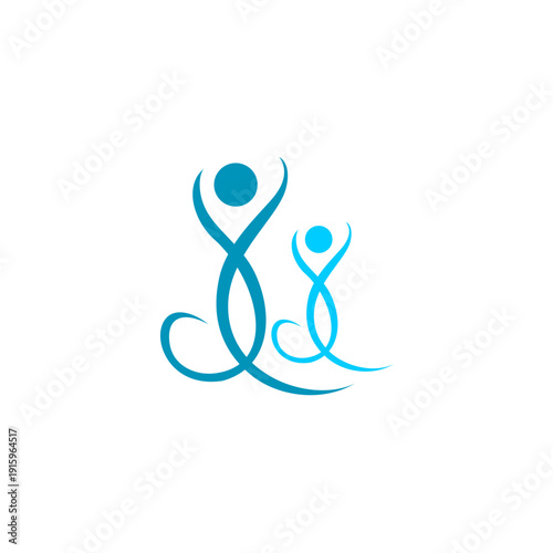 Dynamic Abstract Human Figure Logo for Wellness and Motion