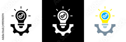 Successful Techniques Icon Set Glyph vector Illustration 