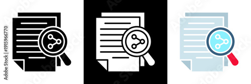 Document Tracking Icon Set Glyph vector Illustration 