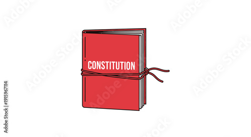 Constitution Book Tied with Rope, Symbolizing Law, Justice, and Governance