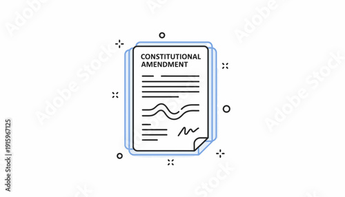 Constitutional Amendment Document with Signature and Wavy Lines - Legal Change Concept