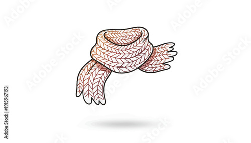 Cozy Knitted Scarf Illustration - Warm Winter Accessory
