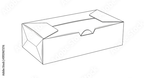 Blank White Cardboard Box Packaging, Open Top, Isolated on White Background, Mockup