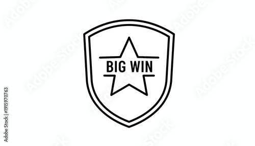 Big Win Badge Icon - Success, Achievement, Victory, Award, Recognition, Champion