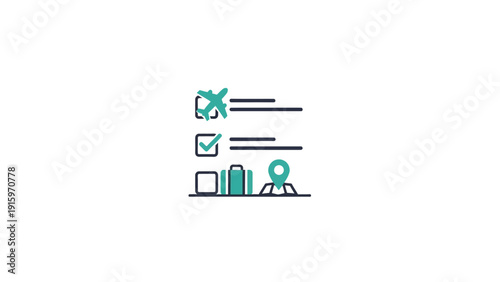 Checklist with icons and symbols.