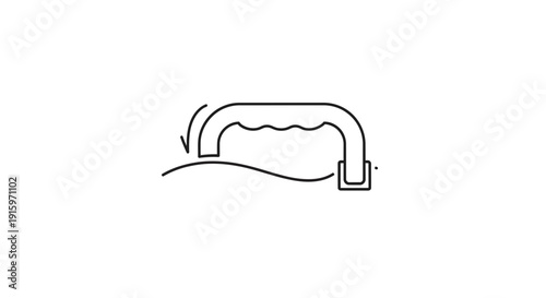 Ergonomic Handle Icon with Arrow Showing Upward Movement