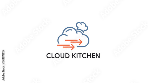 Cloud Kitchen Logo Design Concept.