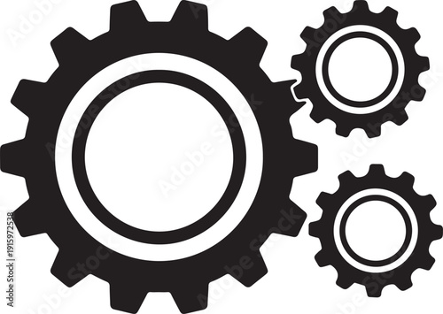 Black and white gear with cogwheels mechanical
