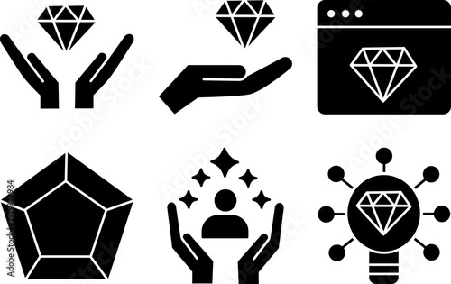 Luxury Diamond Jewelry Solid Icon