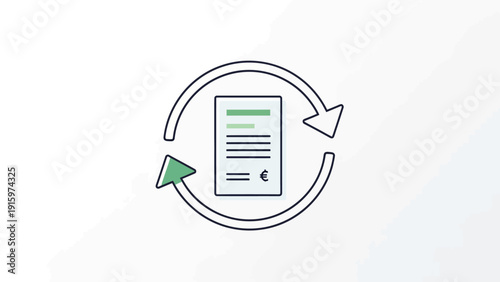 Document Refresh Cycle Icon Simple Design.
