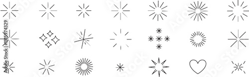 sparkle vector pack sparkle shapes starburst and heart motif
