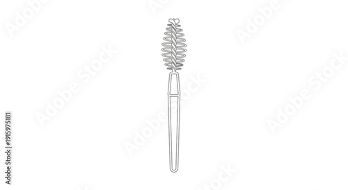 Cosmetic Mascara Brush Wand Applicator Tool - Line Art Icon