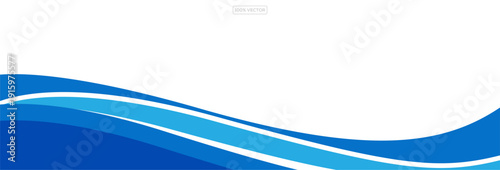 Elegant Blue Abstract Wave Corporate Border Design
