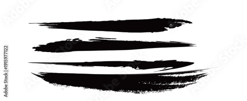 Japanese Ink Brush Stroke Set – Black Sumi Calligraphy Vector Collection