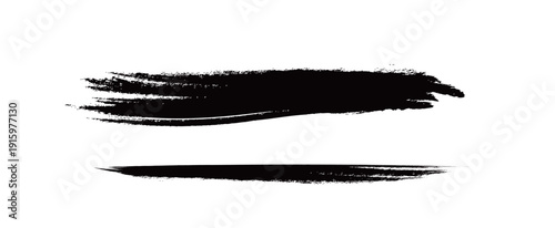 Japanese Ink Brush Stroke Set – Black Sumi Calligraphy Vector Collection