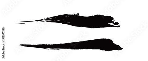 Japanese Ink Brush Stroke Set – Black Sumi Calligraphy Vector Collection