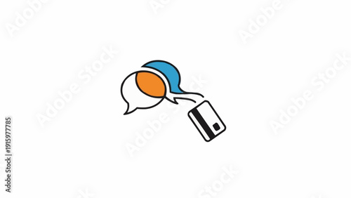 Tableau sur toile Mobile phone with speech bubbles communication.