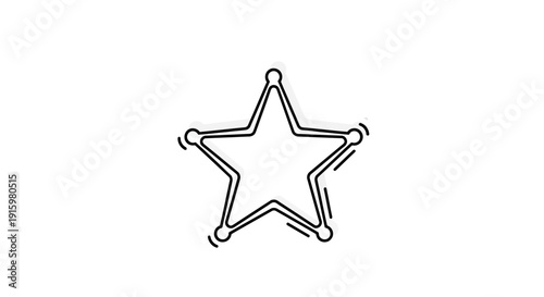 Sheriff Badge Star Icon Outline Vector Illustration